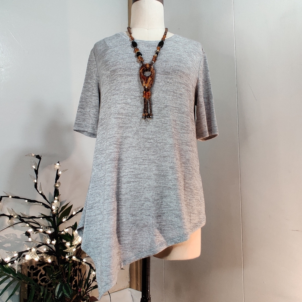 Banana Republic Gray Short Sleeve Tunic Tops
